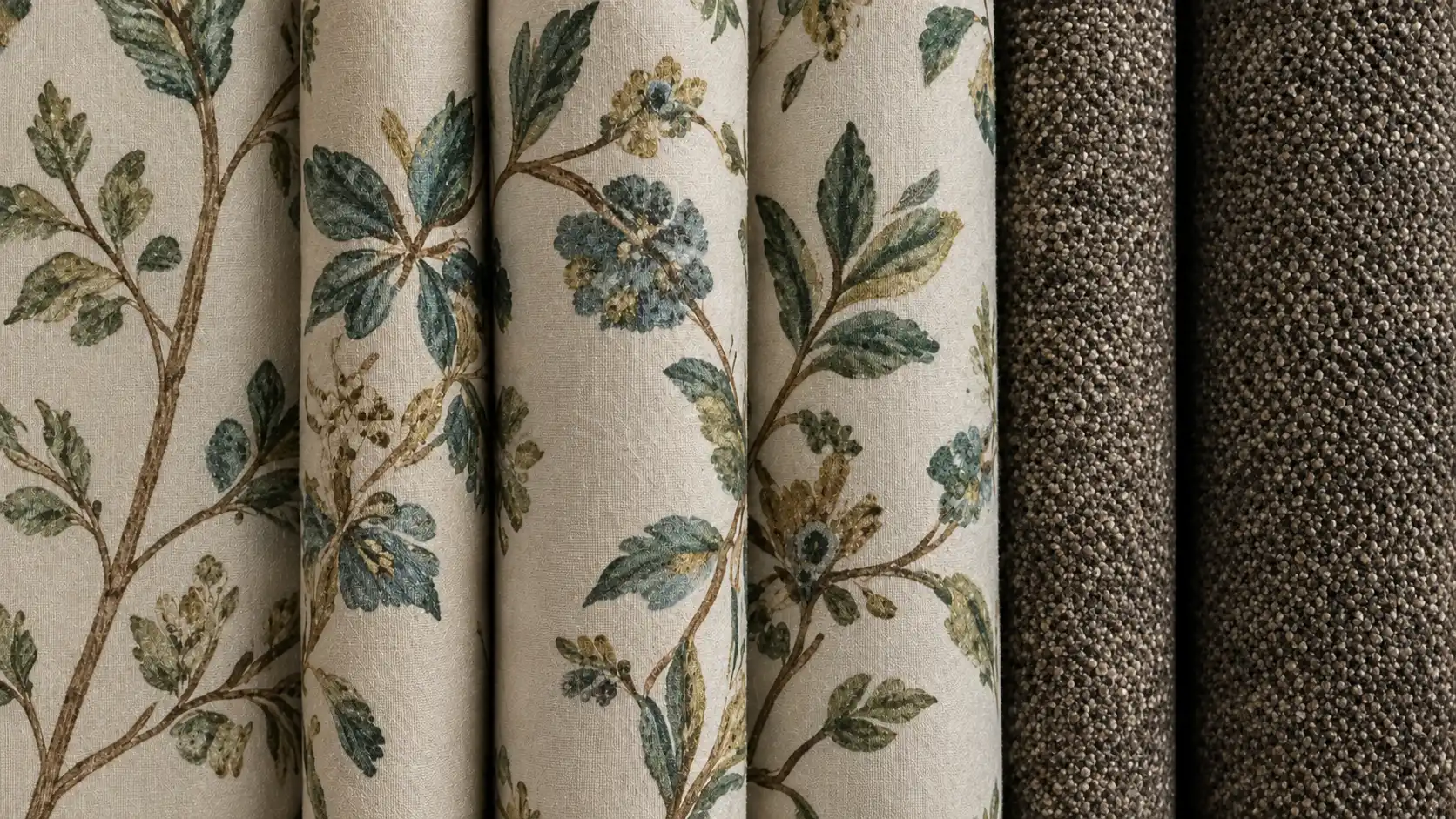 floral linen and textured tweed panels
