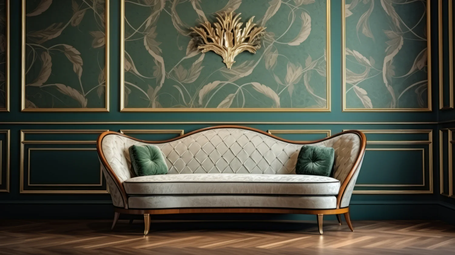 ornate sofa art nouveau style